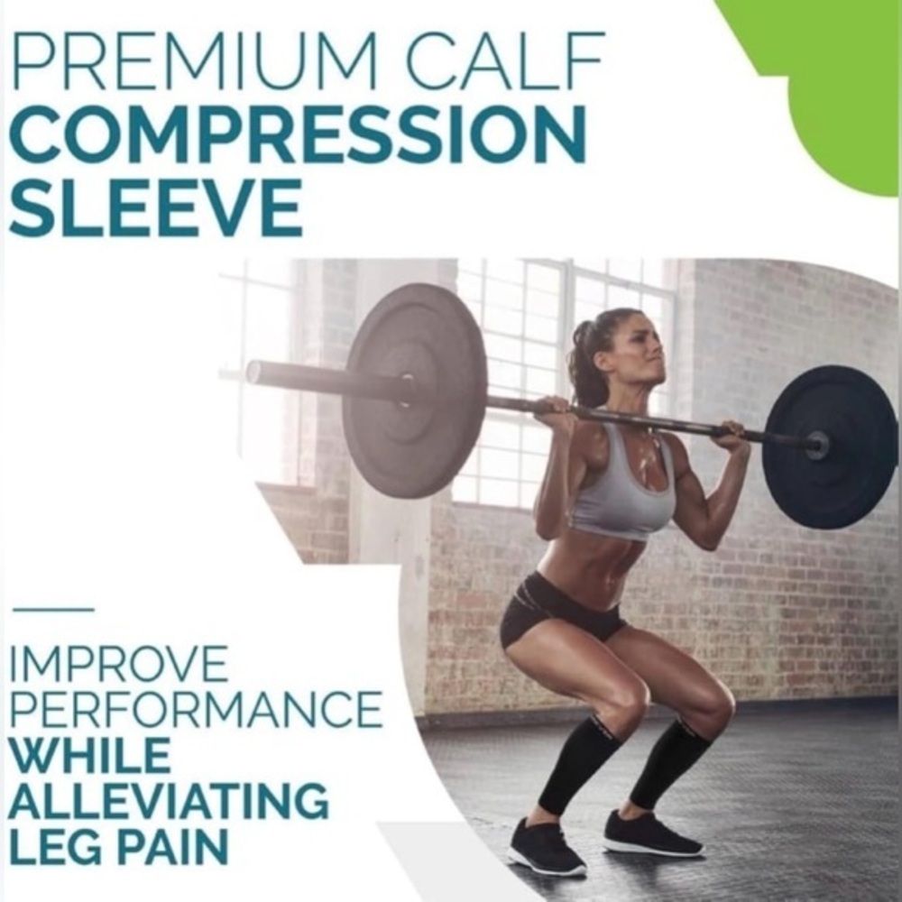 Run Forever Calf Compression Sleeves Black 20-30 mmHg Leg Support